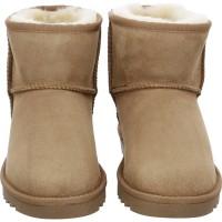 Bottes Alaska cognac confort et douceur grâce à sa laine de mouton toute douce.