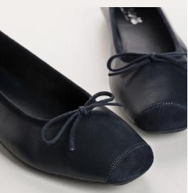 ballerine de chez Reqins  Harmony cuir/cuir velours.Marque Française