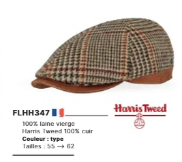 Casquette Harris Tweed de chez FLECHET