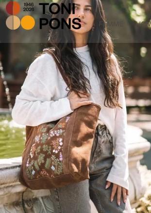 SIURANA Sac pour femme en croûte de cuir avec broderie florale