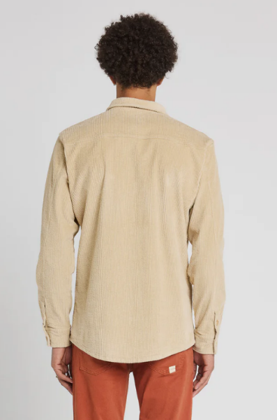  Surchemise unie en velours BEIGE de chez PULLIN