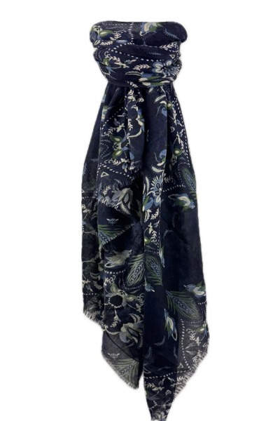 FOULARD EN LAINE NIELS BLEU de chez MONSIEUR CHARLI
