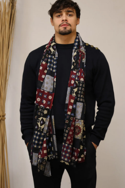 CHECHE EN COTON SCOTT MULTICOLOR IMPRIME PATCHWORK de chez MONSIEUR CHARLI