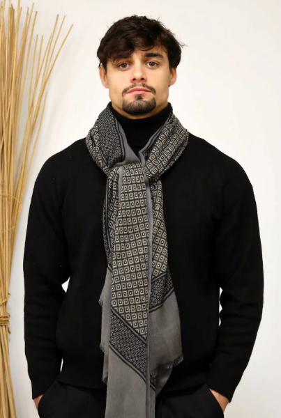 FOULARD EN LAINE PIERIC GRIS de chez MONSIEUR CHARLI