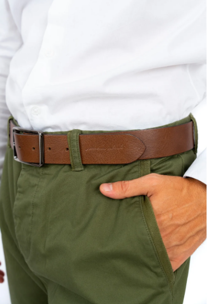 CEINTURE EN CUIR OTELO TAUPE de chez Monsieur Charli