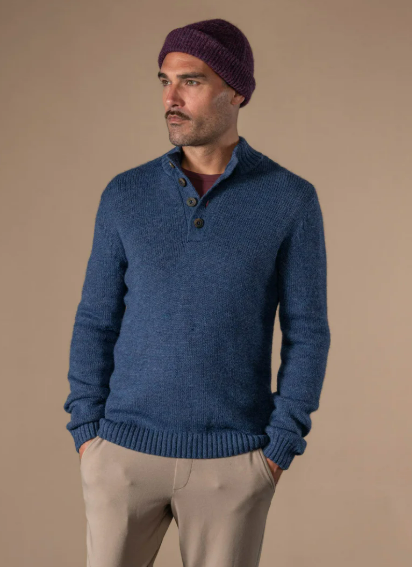 PULL ISAAC de chez ANONYM APPAREL Pull col camionneur boutonné en laine toute douce