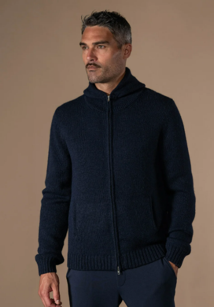 CARDIGAN JAMES de chez ANONYM APPAREL Gilet zippé à capuche en laine toute douce