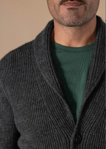 CARDIGAN ANDY de chez ANONYM APPAREL Cardigan col châle en laine toute douce