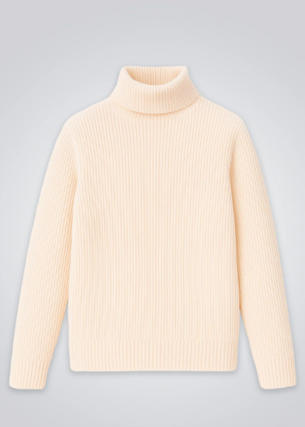 Pull col roulé en laine écru - CHEVRETS de chez CEZEMBRE
