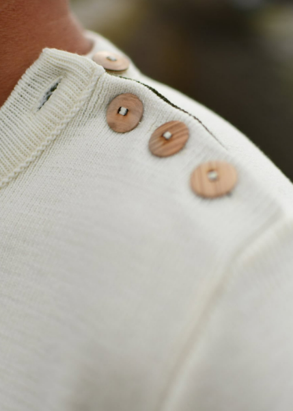 Pull marin homme bicolore  NAPLES Fabriqué en France  Khaki & blanc de chez OPTIMIST'