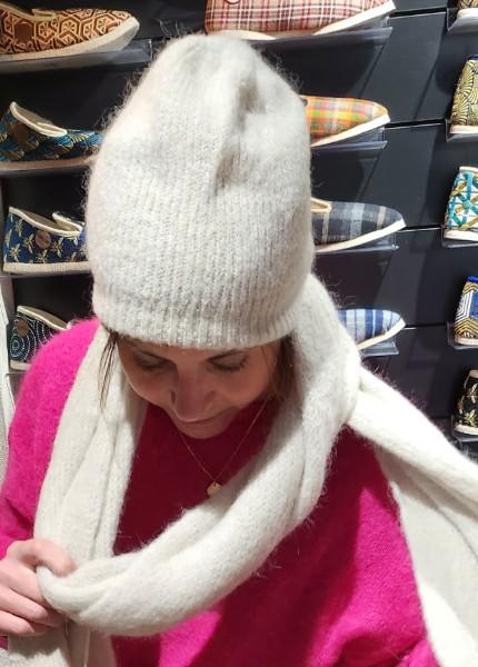 Pulls, écharpe, bonnet en Alpaga, Mohair et laine tout doux 