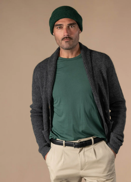 CARDIGAN ANDY de chez ANONYM APPAREL Cardigan col châle en laine toute douce