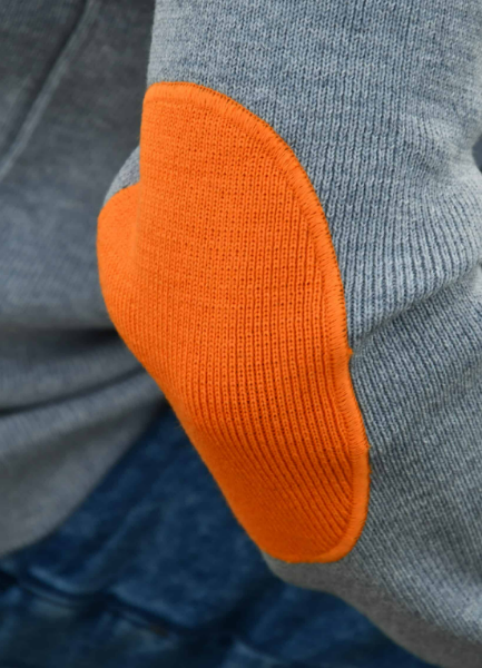 Pull marin homme bicolore gris et orange HANOI Fabriqué en France d'OPTIMIST'