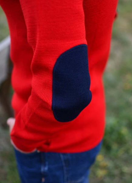 Pull marin homme bicolore NEW YORK Fabriqué en France Marine & rouge d' OPTIMIST'
