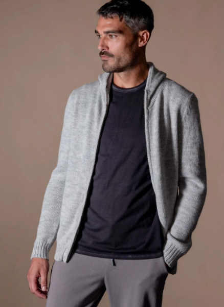 CARDIGAN JAMES de chez ANONYM APPAREL Gilet zippé à capuche en laine toute douce