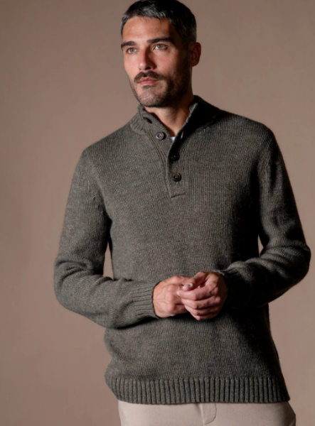 PULL ISAAC de chez ANONYM APPAREL Pull col camionneur boutonné en laine toute douce