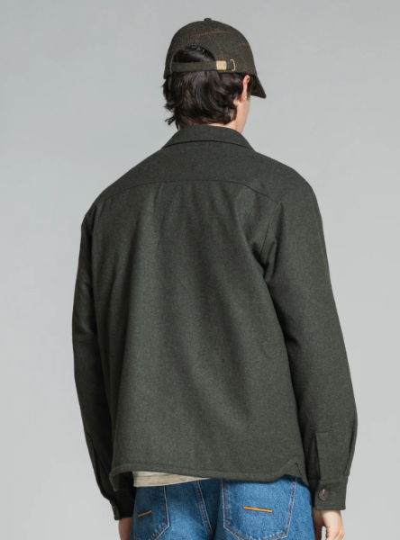 VESTE DEREK VERT MIL EN LAINE BOUILLIE de chez IMPURE