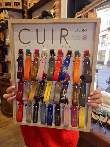 porte clef cuir message loulou de Nantes fabrication Française.