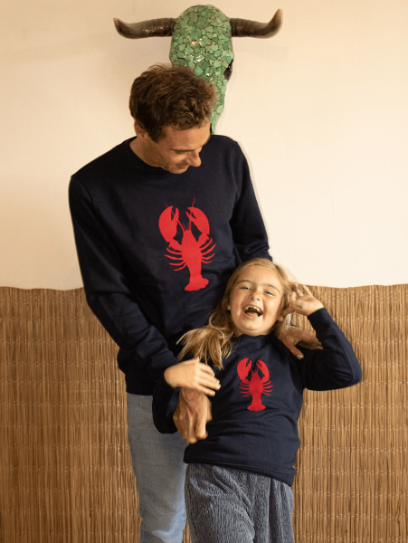 Sweat en coton biologique bleu marine de la marque française Anouck et Ninon