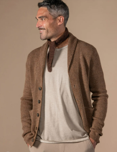 CARDIGAN ANDY de chez ANONYM APPAREL Cardigan col châle en laine toute douce