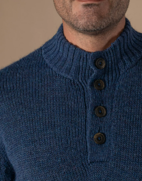 PULL ISAAC de chez ANONYM APPAREL Pull col camionneur boutonné en laine toute douce