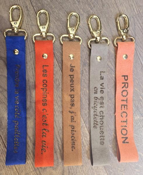 porte clef cuir message loulou de Nantes fabrication Française.