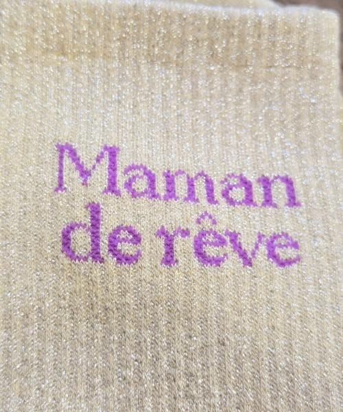 chaussette ROSEMARINE coton et paillette à messages.