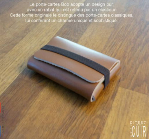 Porte carte LOULOU DE NANTES Porte carte cuir avec message sur le rabat