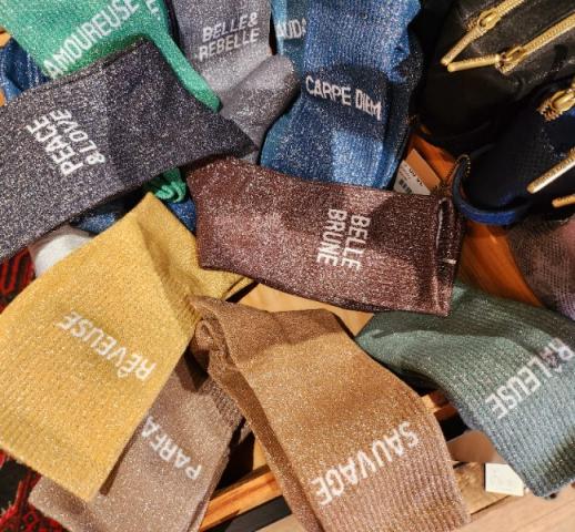 chaussette message de chez rosmarine entièrement doublé en coton 