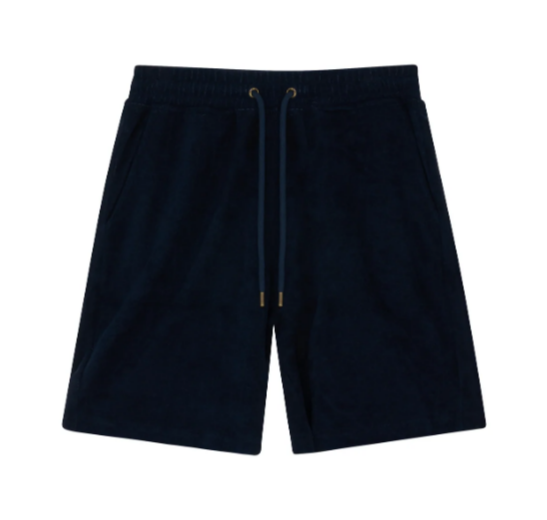 JOG SHORT EPONGE PICTO BLEU MARINE de chez KULTE 100% coton éponge