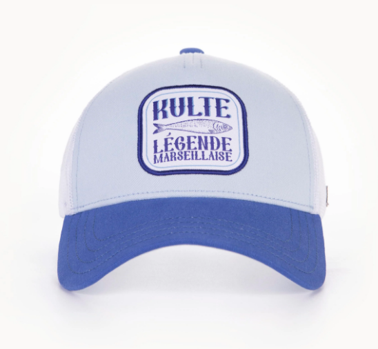 CASQUETTE MOTIF SARDINE PASTEL BLUE de chez KULTE
