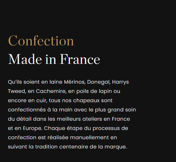 Chapeau de pluie FLECHET Fabrication française