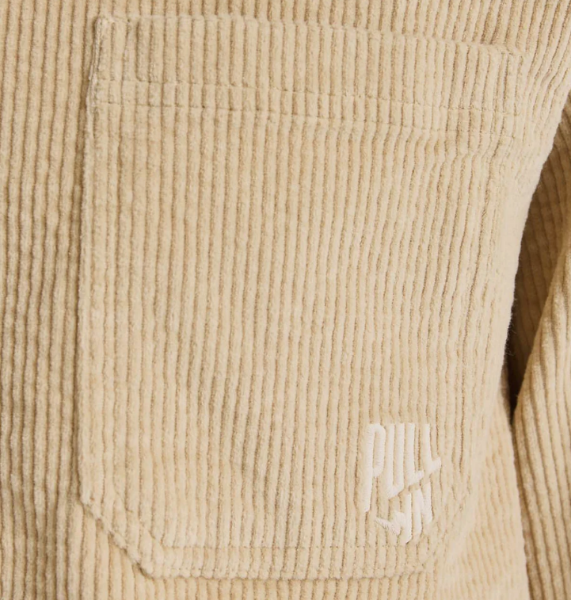  Surchemise unie en velours BEIGE de chez PULLIN