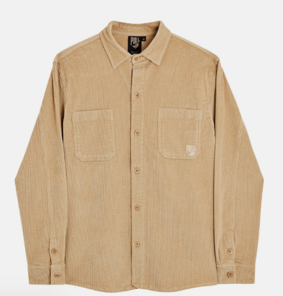  Surchemise unie en velours BEIGE de chez PULLIN