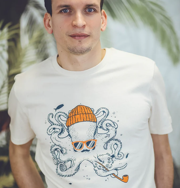 T-shirt octopus Beige de chez OCEAN PARK