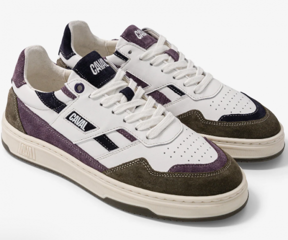 Sneakers CAVAL Purple Storm asymétriques au look retro-sportswear, décontracté