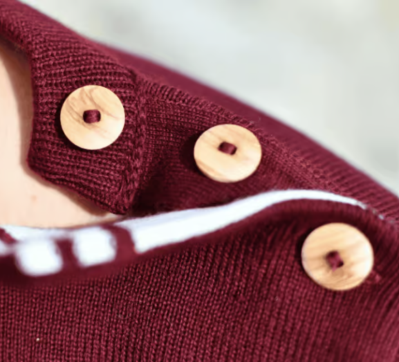 Pull marin OPTIMIST' bicolore bordeaux et blanc – KIEV – Fabriqué en France