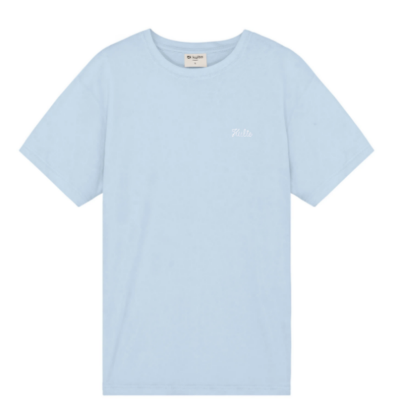 T-SHIRT SCRIPT BLEU PASTEL de chez KULTE