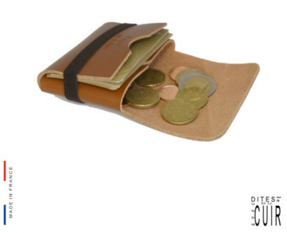 Porte carte LOULOU DE NANTES Porte carte cuir avec message sur le rabat