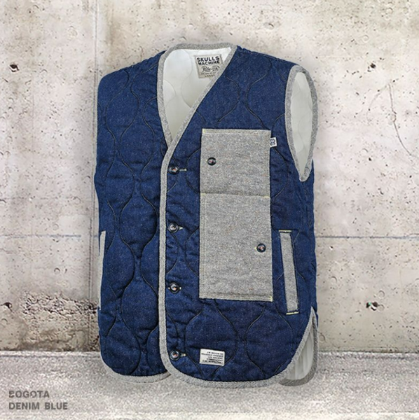 Gilet Bogotá Denim Blue de chez SKULLS MACHINE