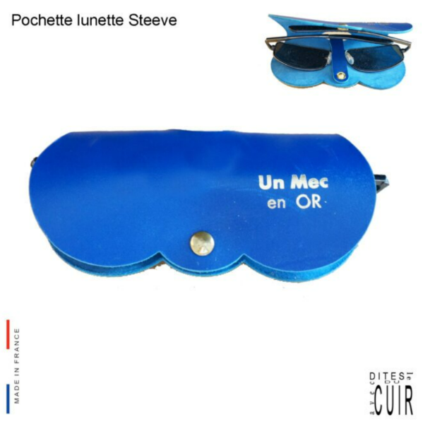 Steve pochette à lunettes Pochette lunettes en  cuir avec message sur le rabat