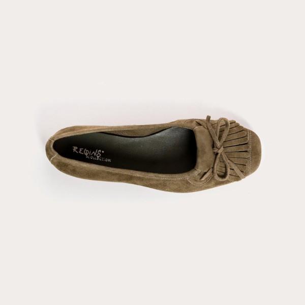 BALLERINES HINDI PEAU OLIVE 