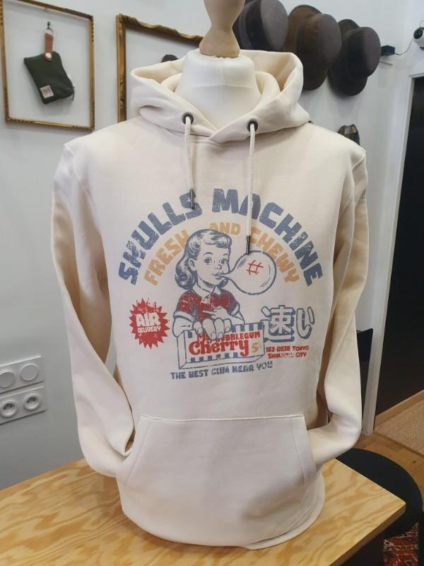 Sweat à capuche BUBBLEGUM RAW de chez SKULLS MACHINE