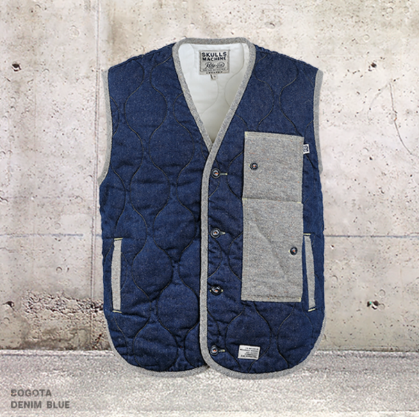 Gilet Bogotá Denim Blue de chez SKULLS MACHINE