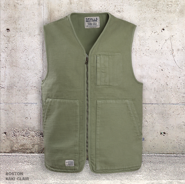 Gilet workwear zippé BOSTON de chez SKULLS MACHINE