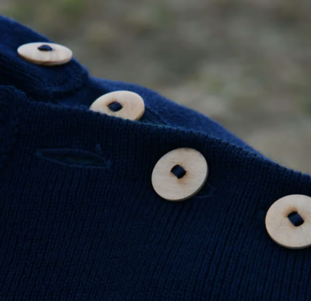 Pull marin OPTIMIST'  bicolore bleu marine et vert – LIMA – Fabriqué en France