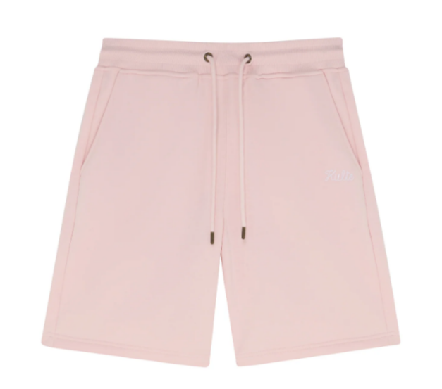 JOG SHORT SCRIPT ROSE de chez KULTE  au toucher ultra-doux