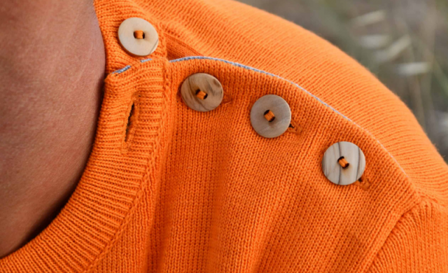 Pull marin homme bicolore gris et orange HANOI Fabriqué en France d'OPTIMIST'