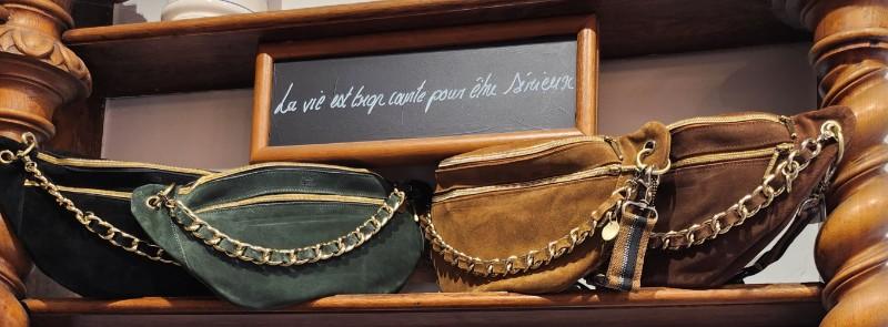 sac, banane, MILA LOUISE cuir 