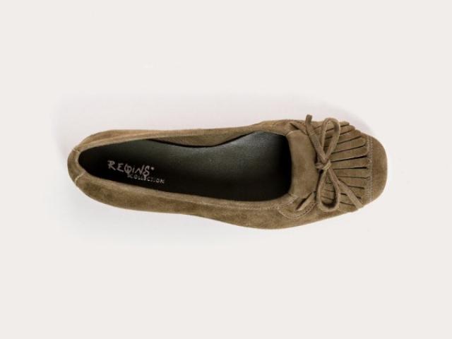 BALLERINES HINDI PEAU OLIVE 